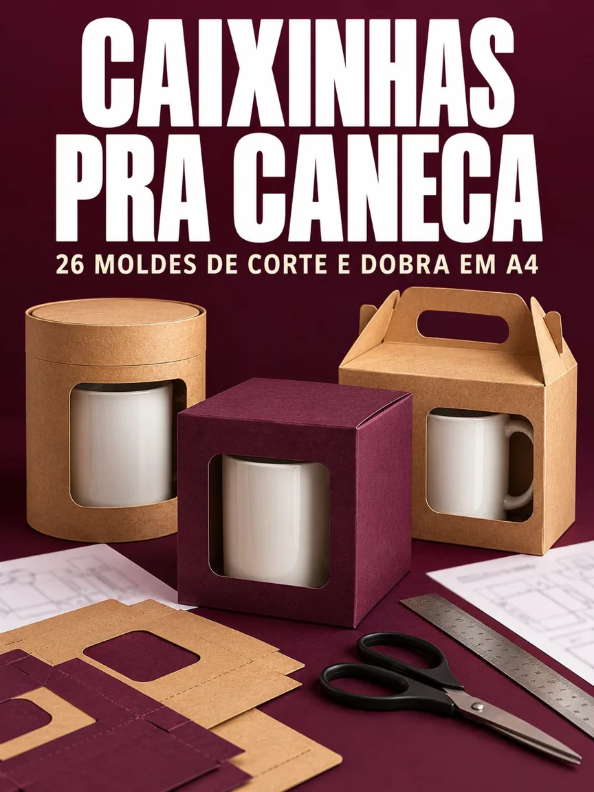 Capa do kit Caixinhas pra Caneca, em A4